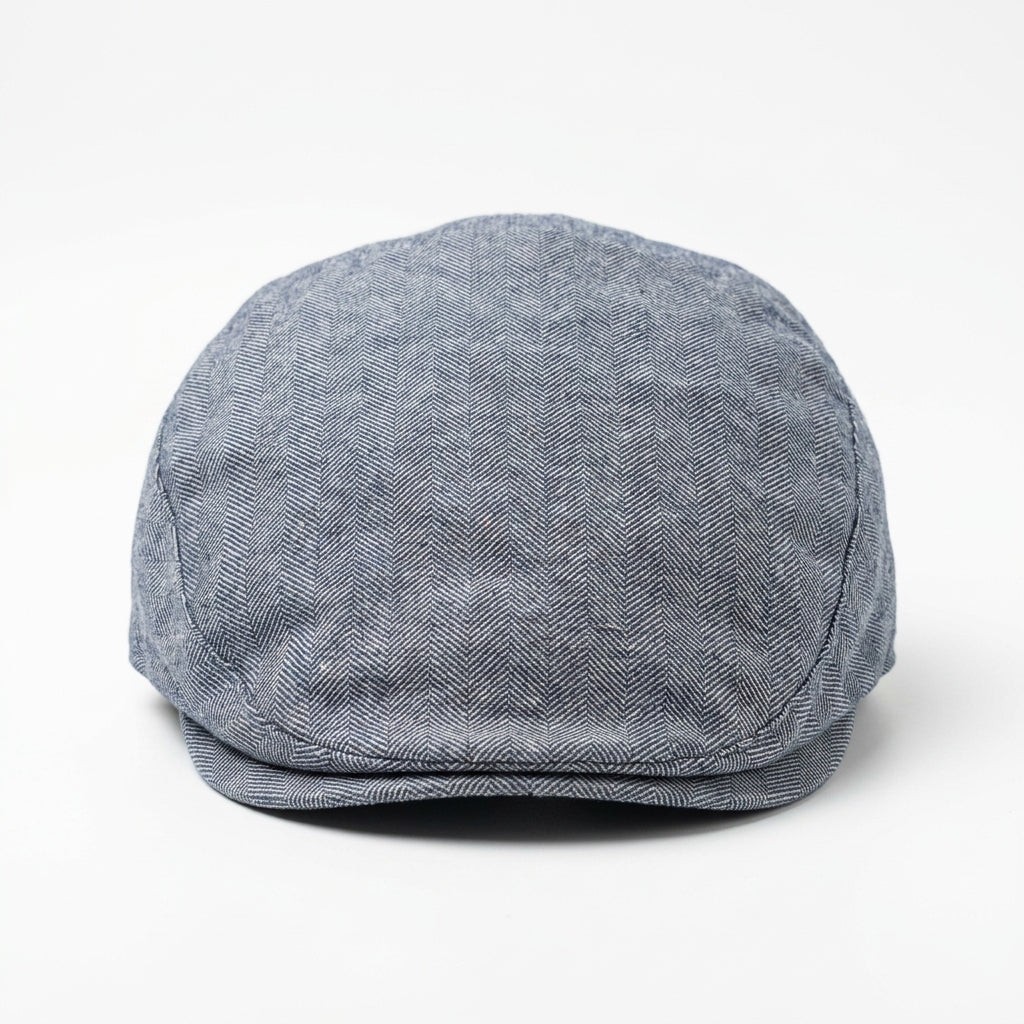 samis-flatcaps-flatcap-anthrazit-meliert-leinen-sommer image 1