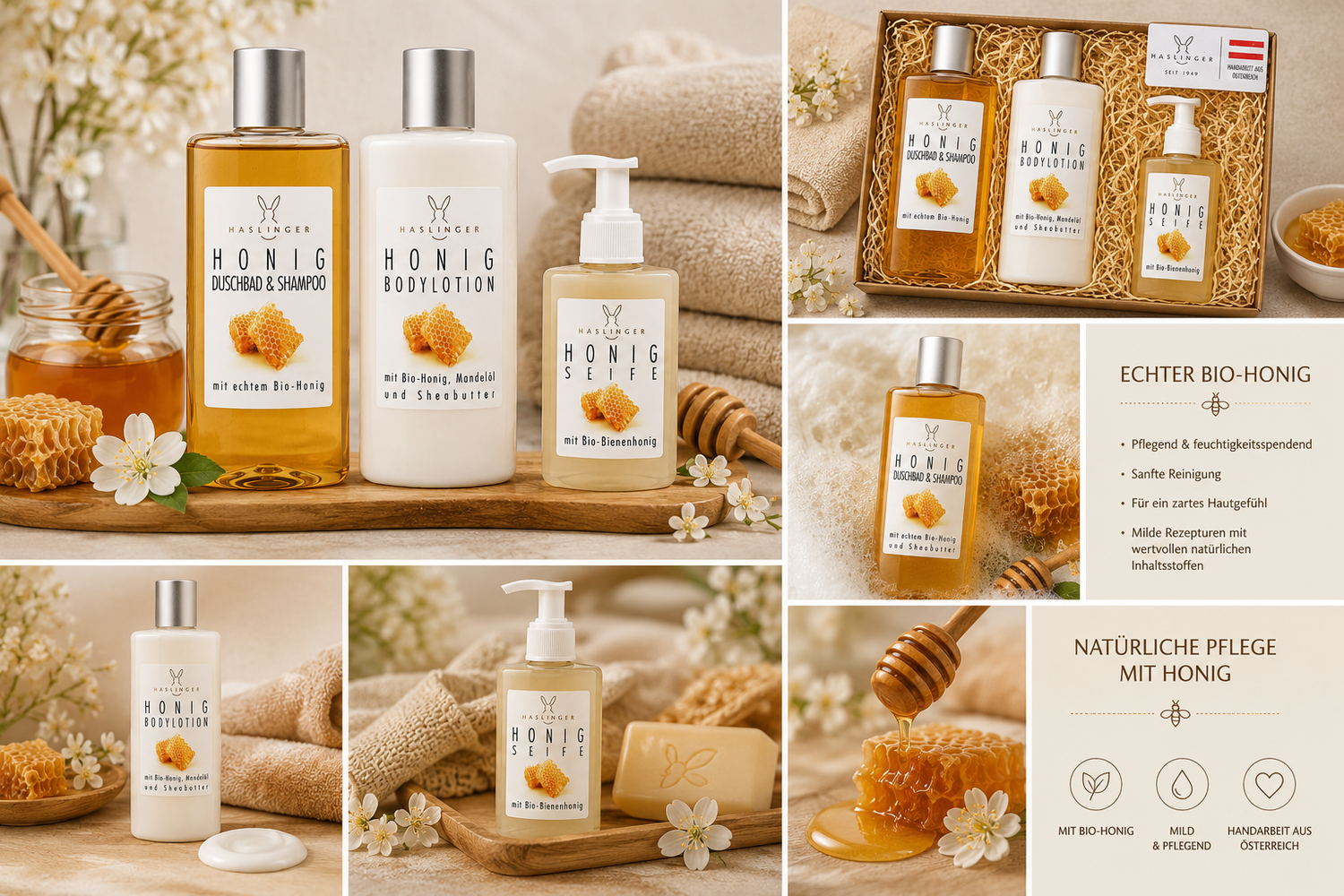 haslinger-honig-pflegeset-duschbad-bodylotion-seife-3-teilig image 2