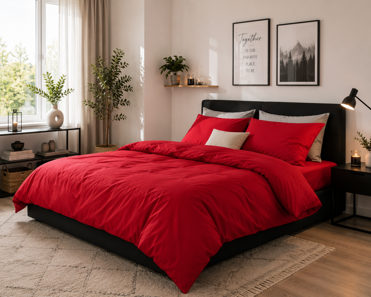 bettw-sche-rot-135x200-40x80-mikrofaser-uni-kn-pfe image 2