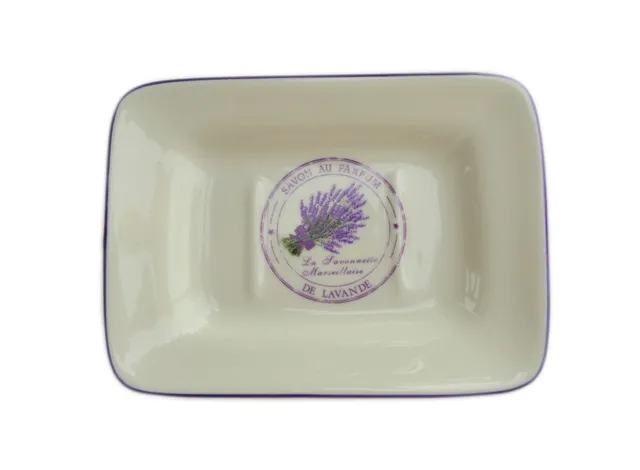 savon-lavender-seifenschale-keramik-shabby-wei-15x10-5-cm image 1