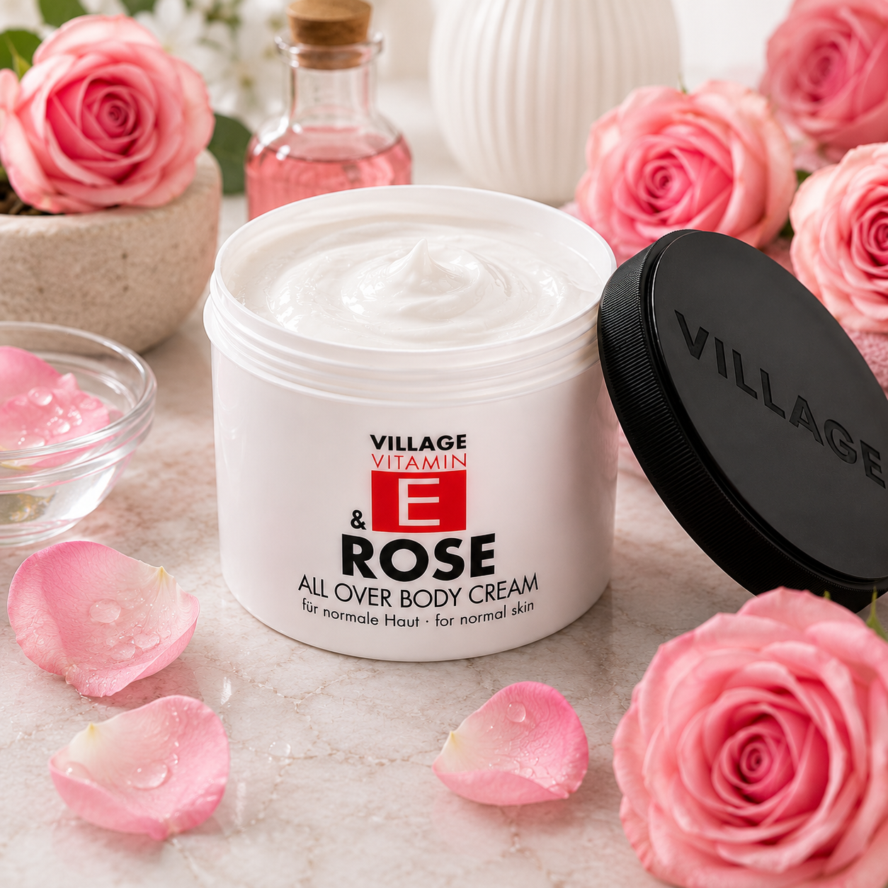 village-vitamin-e-rose-body-cream-k-rpercreme-500-ml-normale-haut image 2