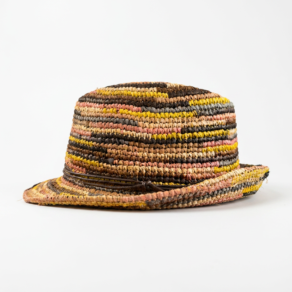 samis-trilby-raffiaborte-strohhut-patchwork-one-size image 3