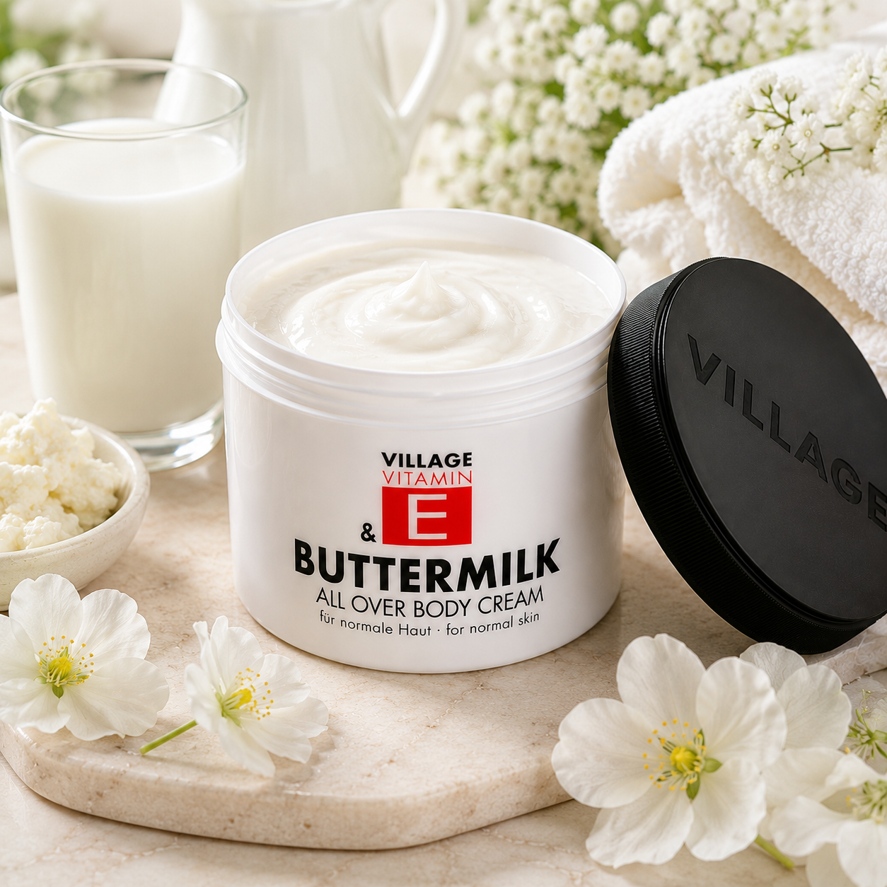 village-vitamin-e-buttermilk-body-cream-500-ml-trockene-haut image 2