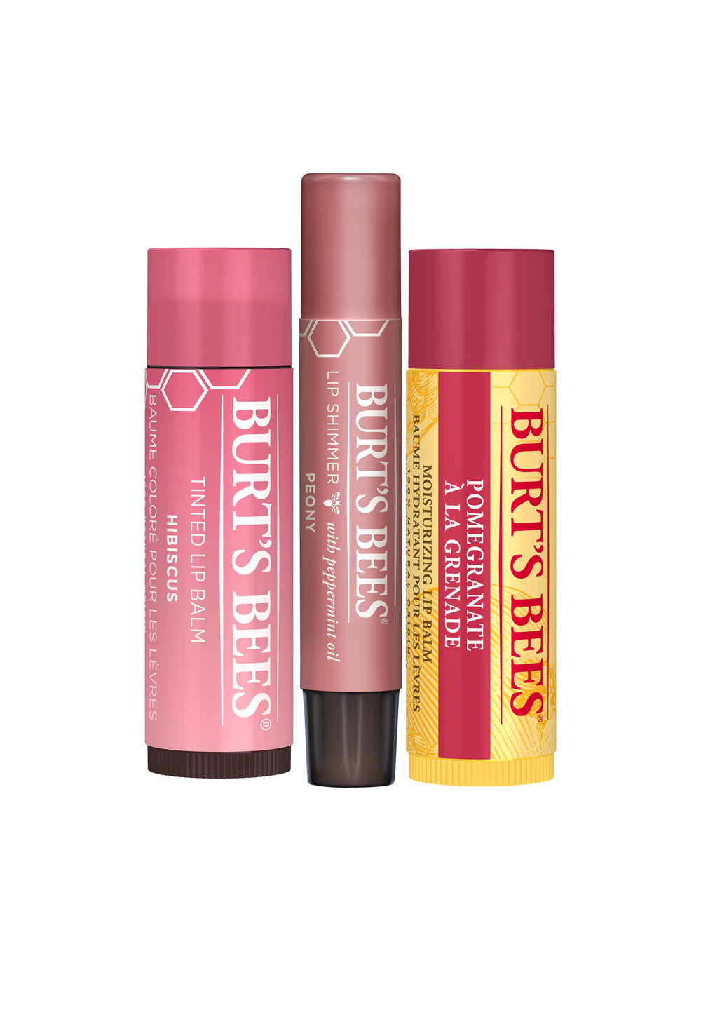 burt-s-bees-mistletoe-kiss-lip-balm-pink-3er-pack-schimmer image 2