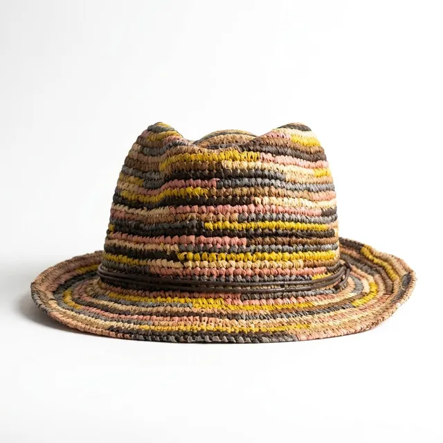 samis-trilby-raffiaborte-strohhut-patchwork-one-size image 1
