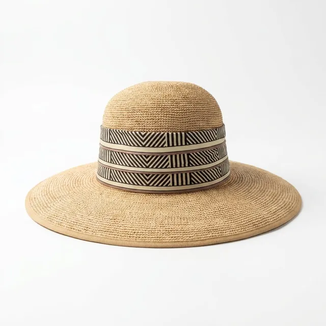 samis-cloche-flapper-strohhut-natur-mit-seidentuch image 1