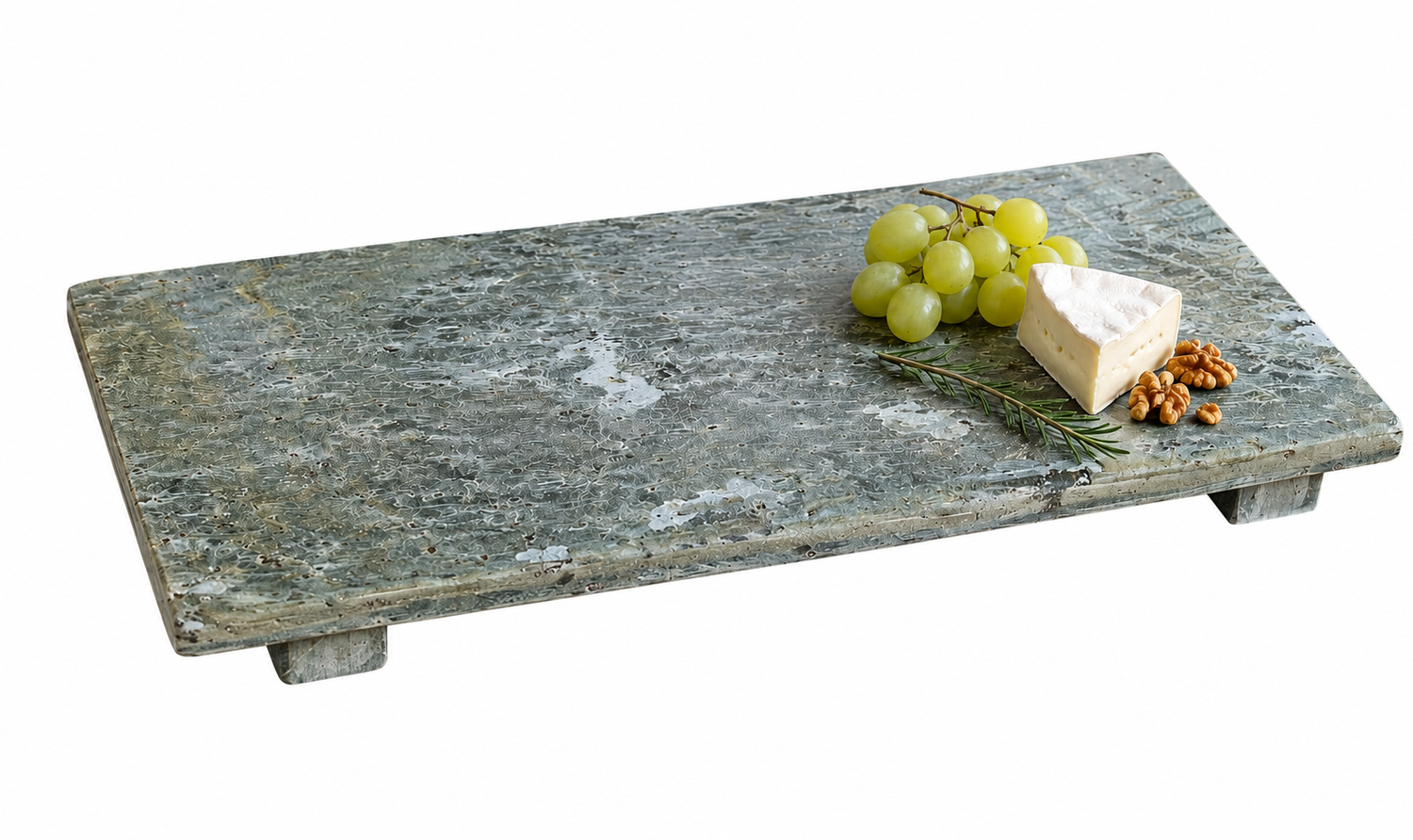 marmor-servierplatte-mit-f-en-31x23-cm-k-seplatte-wei-gr-n image 1