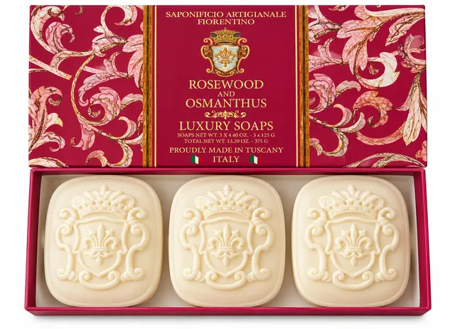 saponificio-fiorentino-luxury-seife-rosewood-osmanthus-3x125g image 1