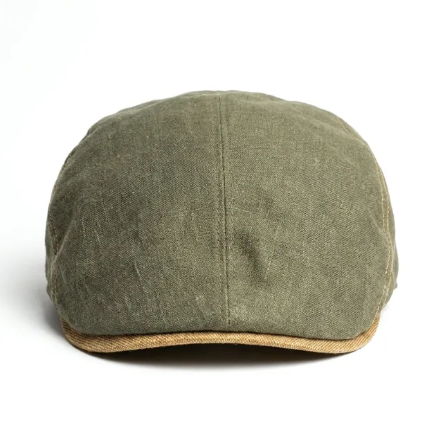 samis-flatcaps-flatcap-leinen-schieberm-tze-oliv-sommer image 1