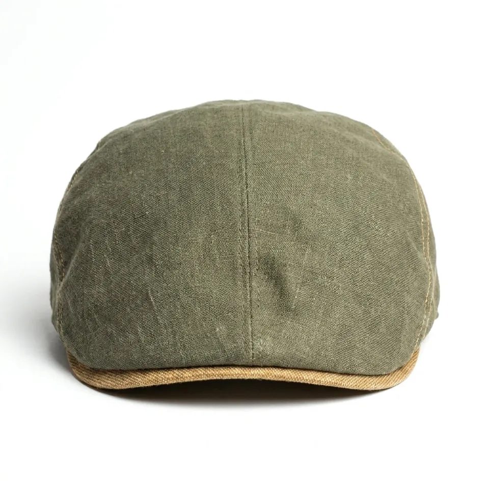 samis-flatcaps-flatcap-leinen-schieberm-tze-oliv-sommer image 1