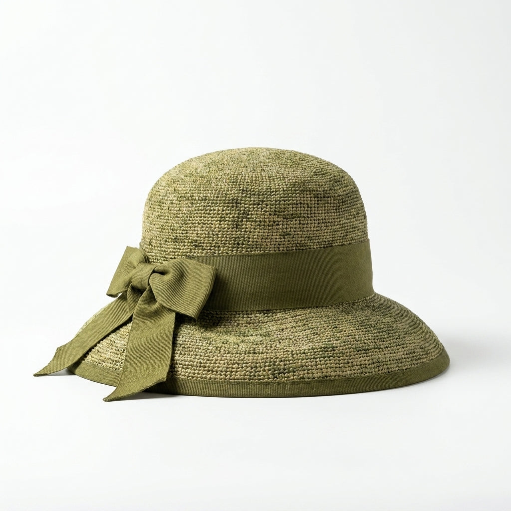 samis-raffia-glocke-cloche-strohhut-oliv-one-size image 2