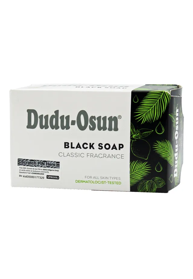 dudu-osun-classic-schwarze-seife-150-g-afrikanische-naturseife image 1