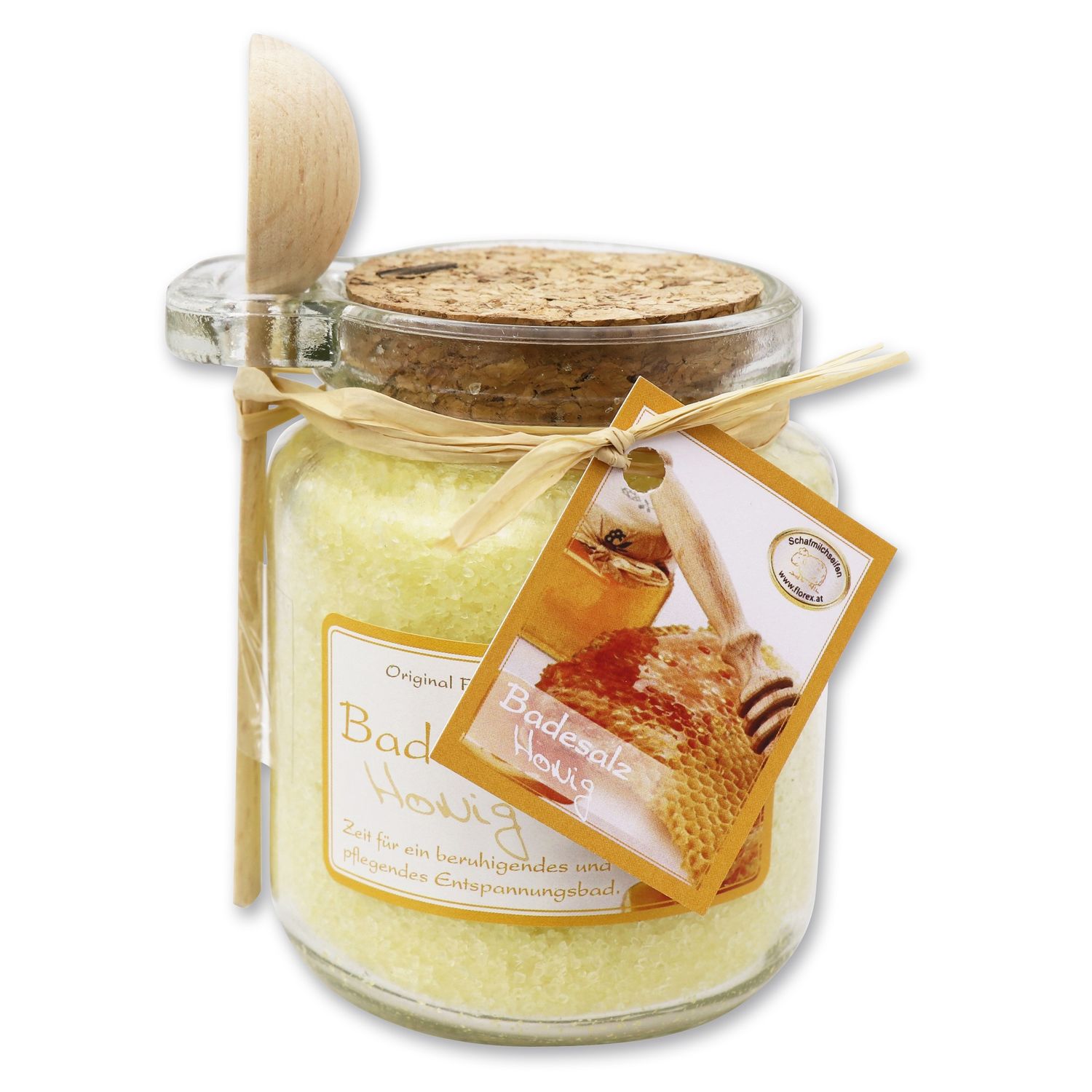florex-badesalz-honig-300g-schafmilch-im-glas-mit-l-ffel image 1