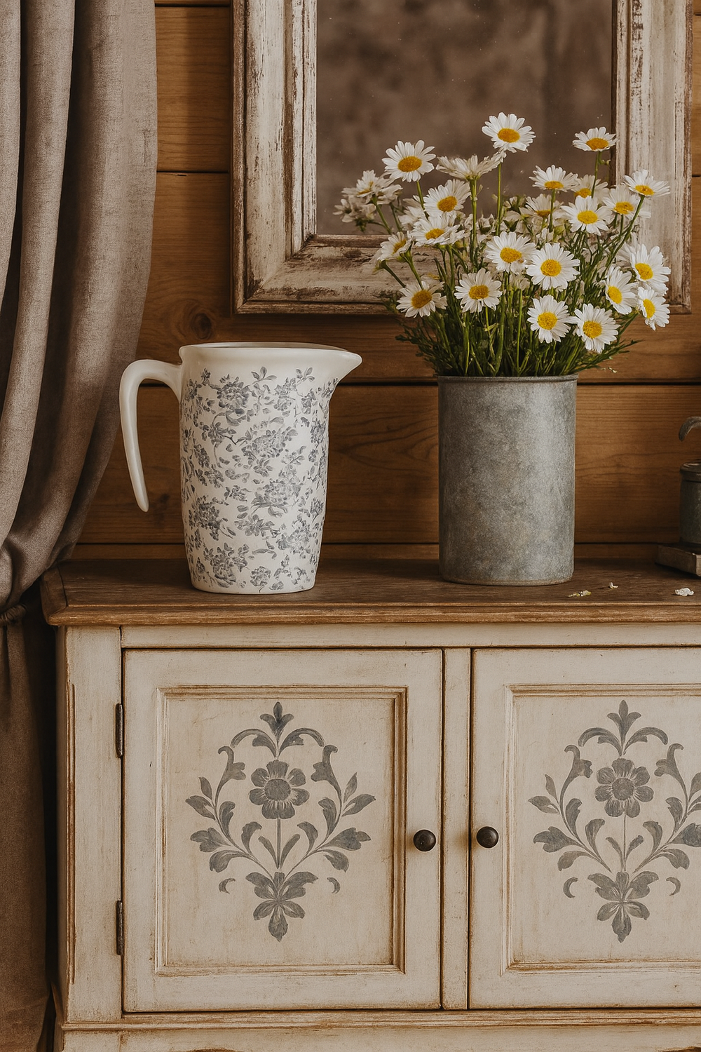 keramik-vase-krug-millefleur-taubenblau-d14xh22-5-cm image 2