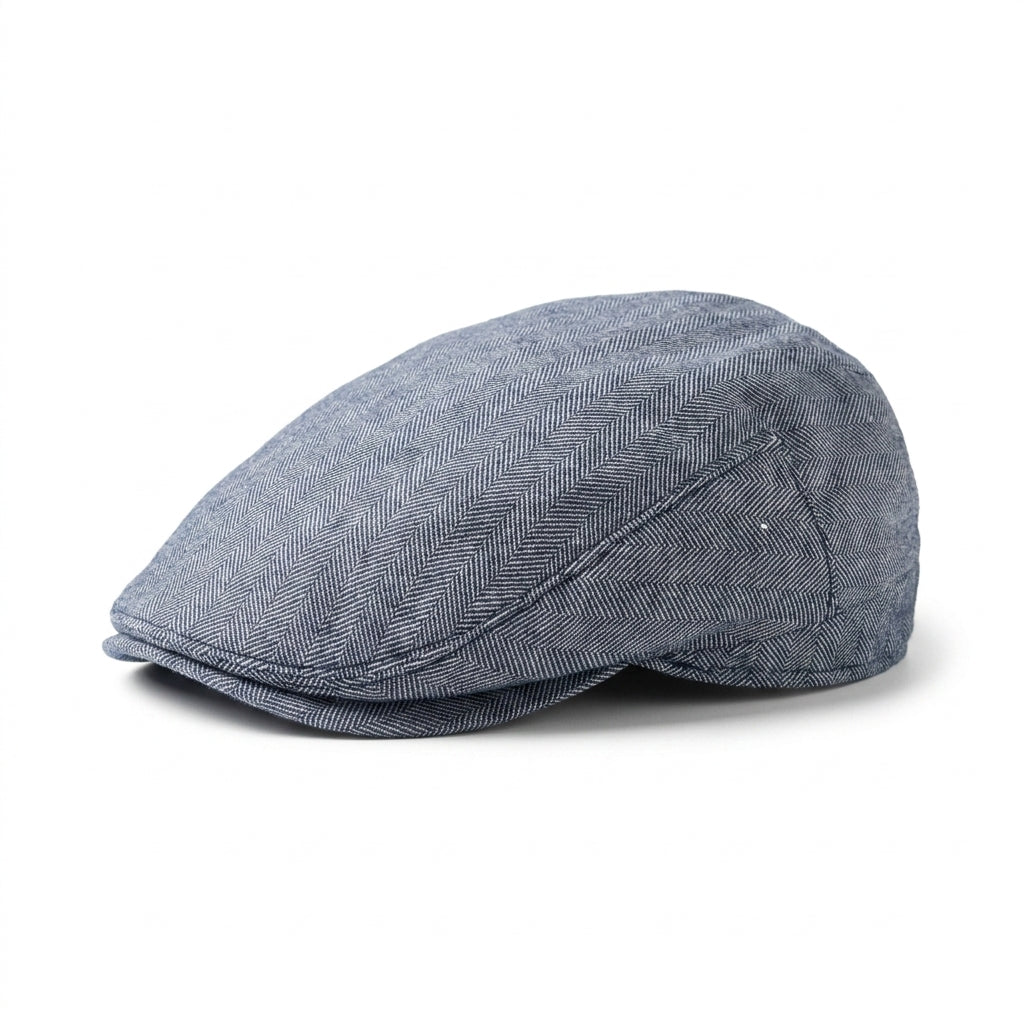 samis-flatcaps-flatcap-anthrazit-meliert-leinen-sommer image 2
