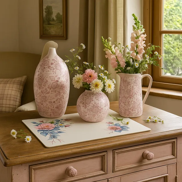 keramik-vase-krug-millefleur-rosa-19-cm-glasiert image 1