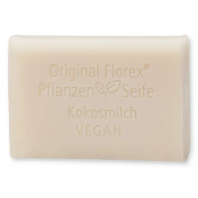 florex-pflanzen-lseife-kokosmilch-100-g-vegane-seife image 1