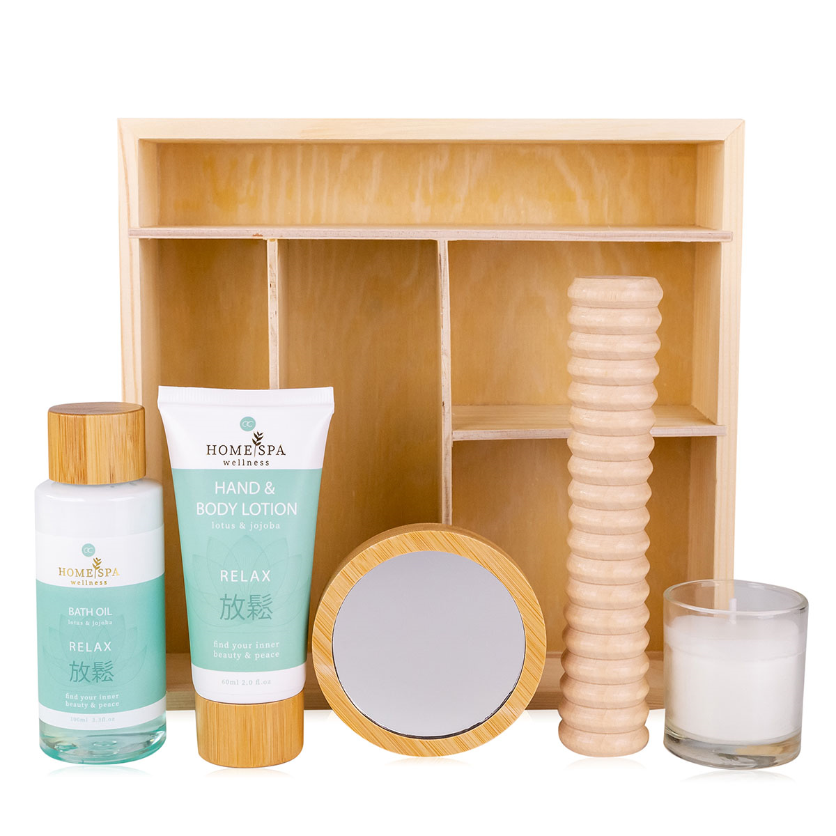 accentra-home-spa-badeset-jojoba-lotus-holzbox-geschenkset image 3
