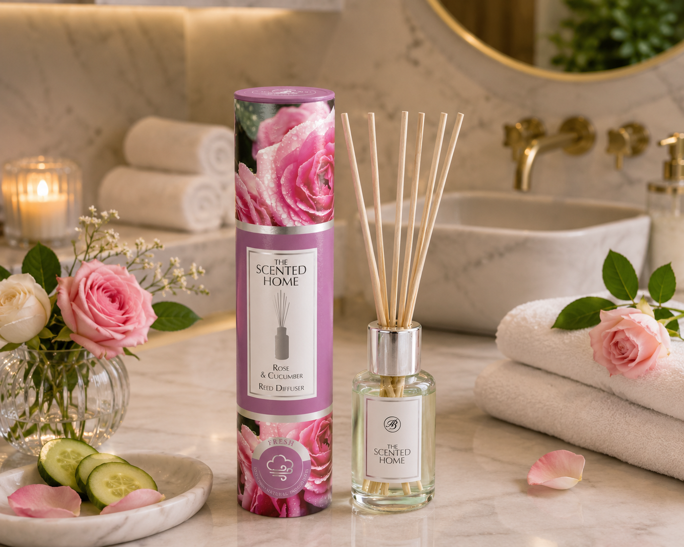 the-scented-home-rose-cucumber-duftdiffuser-150-ml-floral image 3