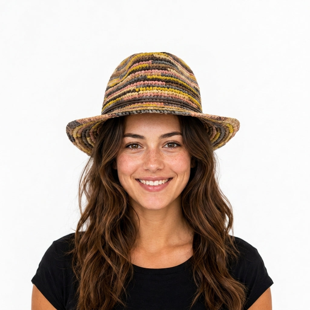 samis-trilby-raffiaborte-strohhut-patchwork-one-size image 2