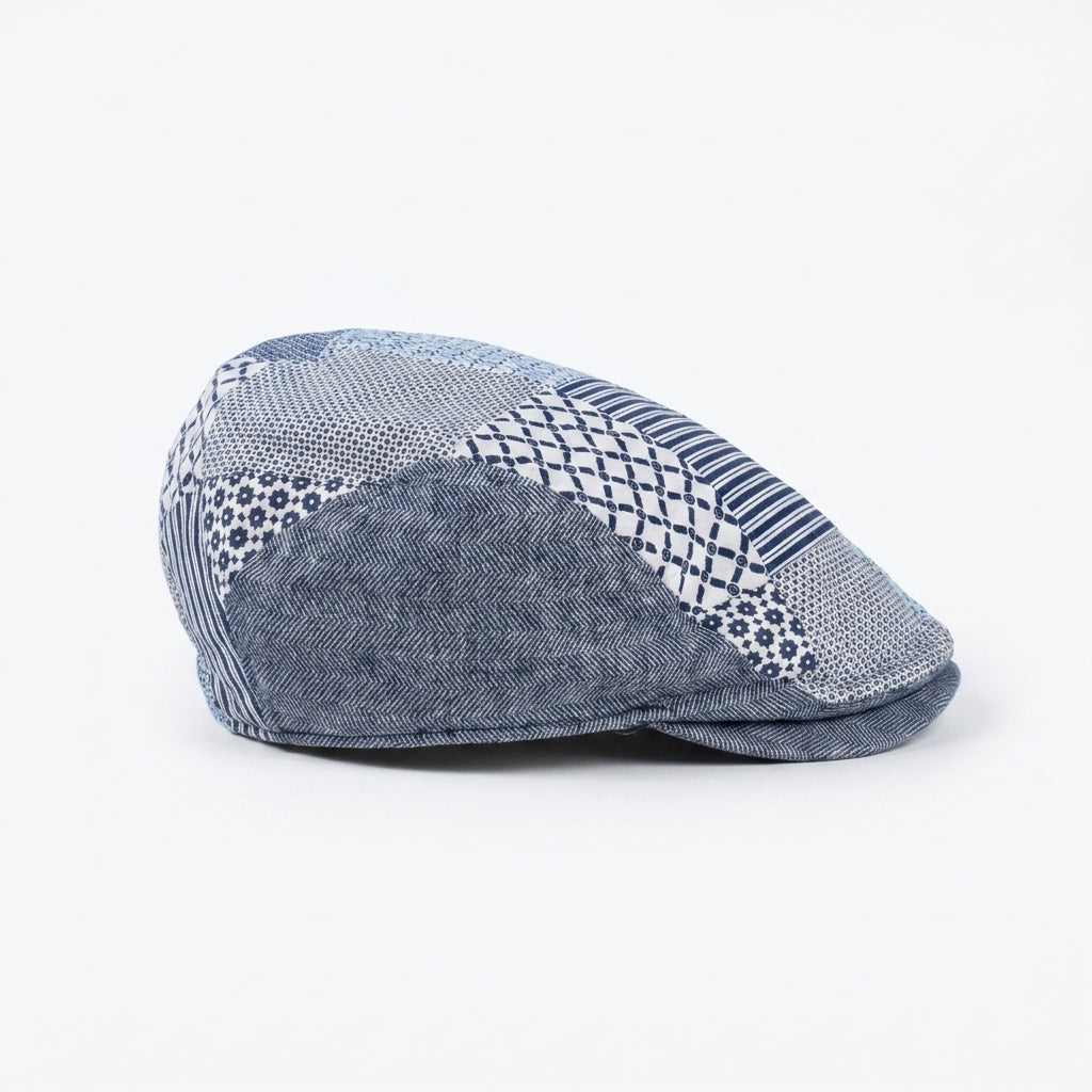 samis-flatcap-leinen-patchwork-sommer-anthrazit-meliert image 4