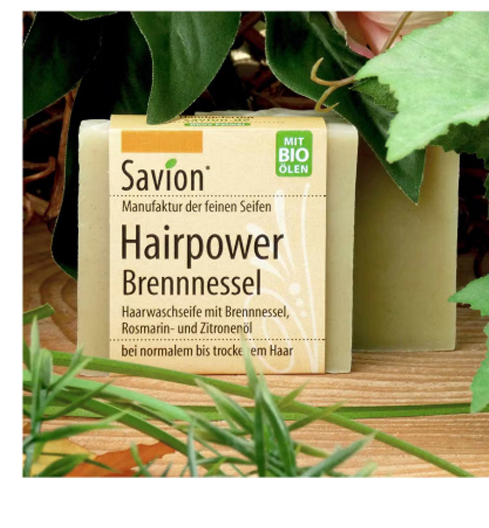 savion-brennnessel-haarseife-normales-haar-85g-hairpower image 1
