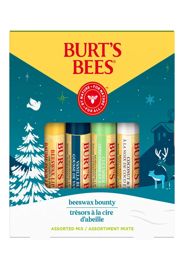 burt-s-bees-lippenbalsam-4er-pack-bienenwachs-vanille-minze-kokos image 1
