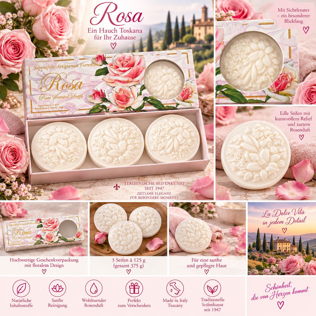 saponificio-fiorentino-rosa-seifenset-3x125-g-rosenduft image 3