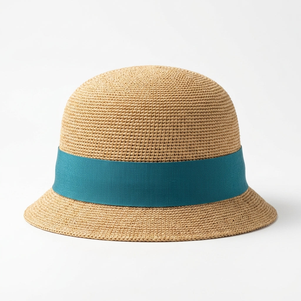 samis-schute-schute-in-raffia-hut-natur-t-rkis image 3