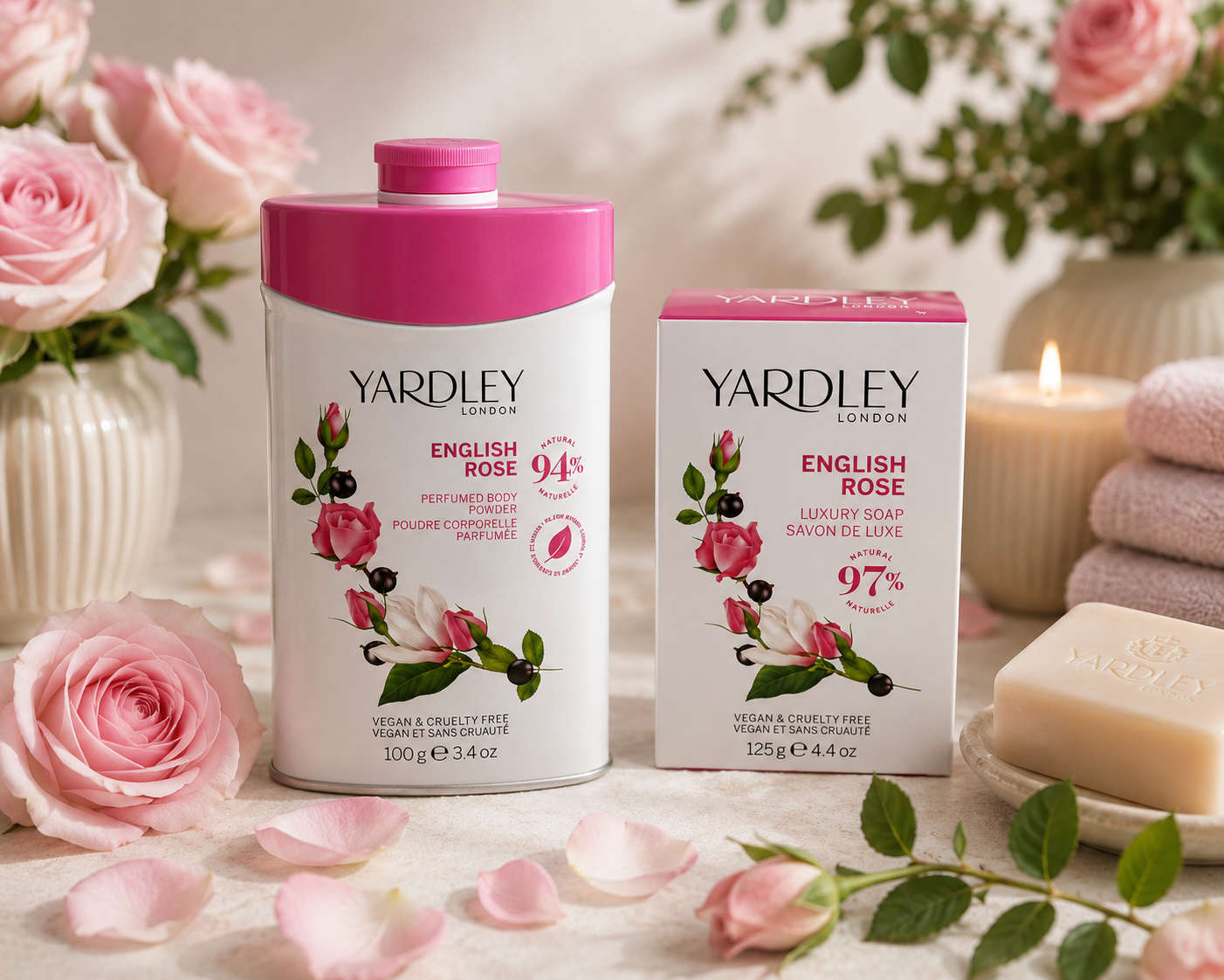 yardley-london-english-rose-pflegeset-puder-100g-seife-125g image 3
