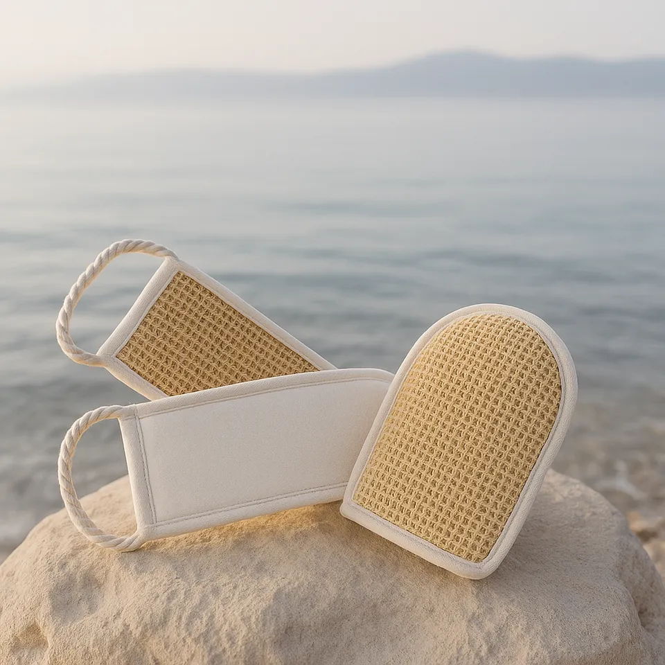 croll-denecke-massage-duo-sisal-frottee-gurt-handschuh image 1