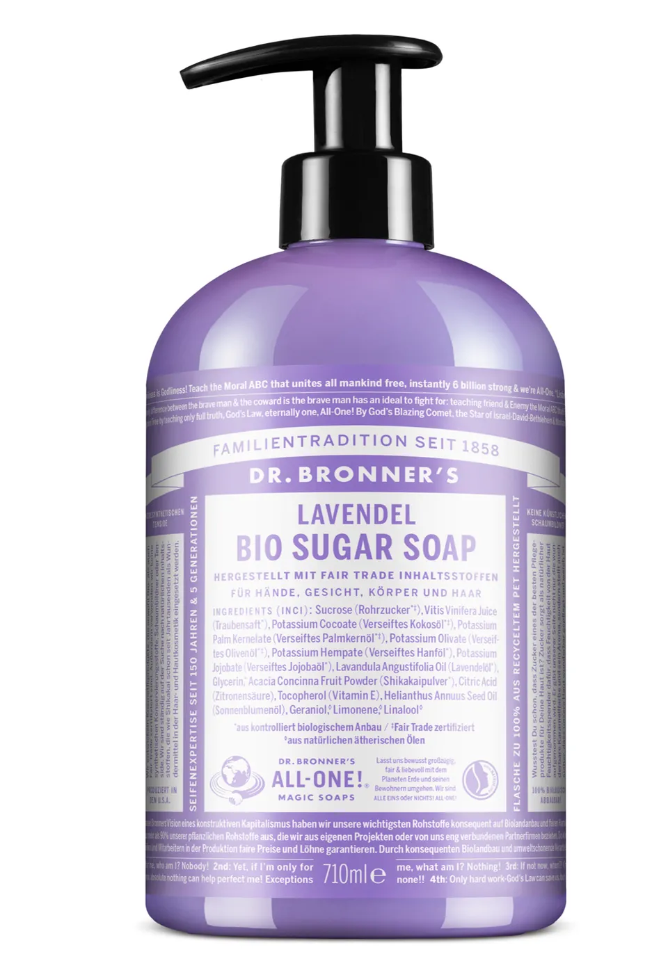 dr-bronner-s-bio-sugar-soap-fl-ssigseife-lavendel-710-ml image 1