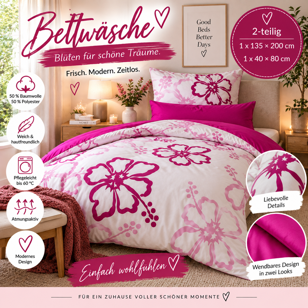 bettw-sche-135x200-pink-blumen-wendebettw-sche-2-tlg image 1