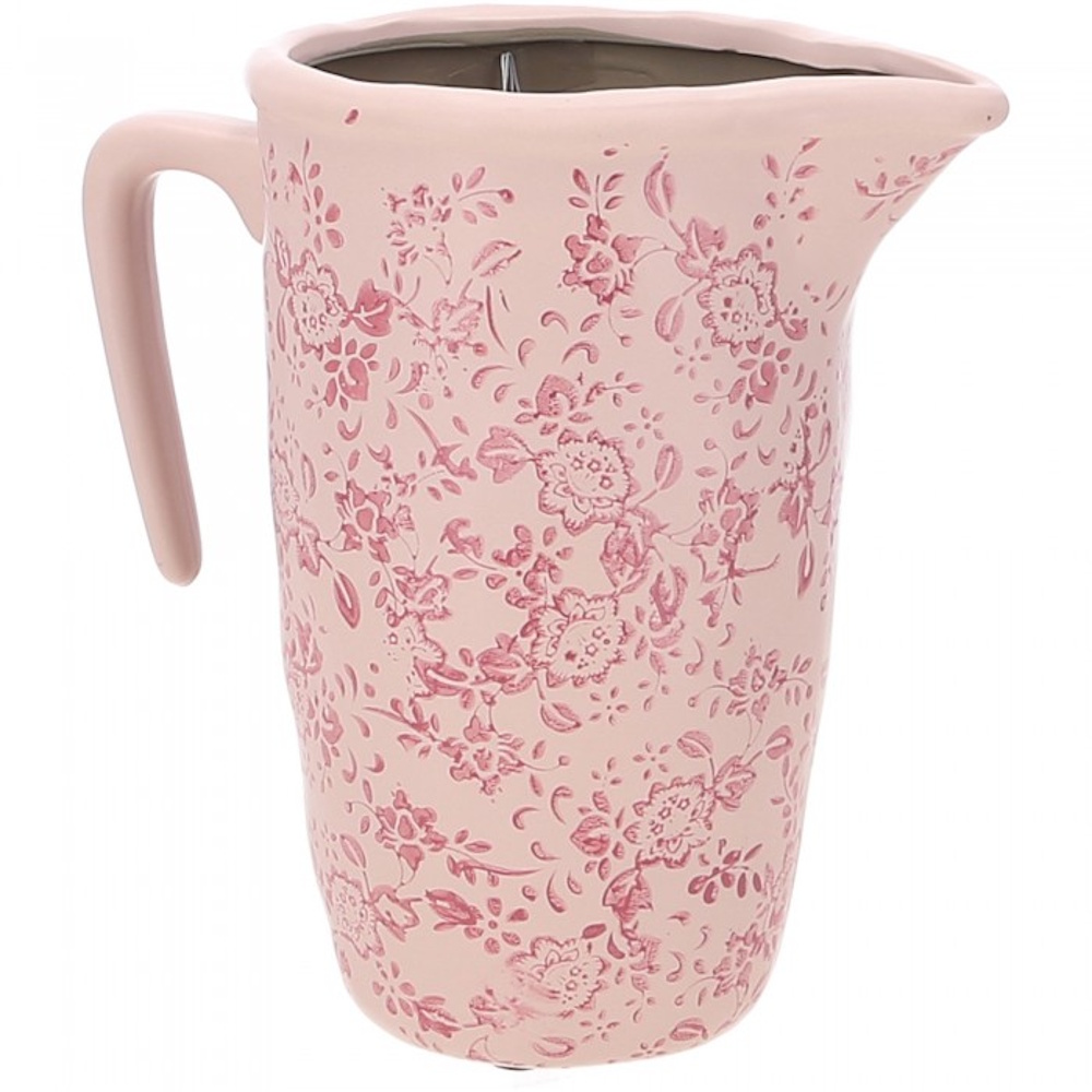 keramik-vase-krug-millefleur-rosa-19-cm-glasiert image 4