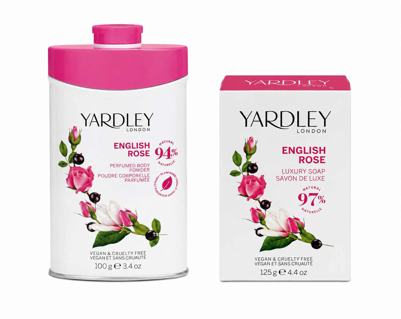 yardley-london-english-rose-pflegeset-puder-100g-seife-125g image 2
