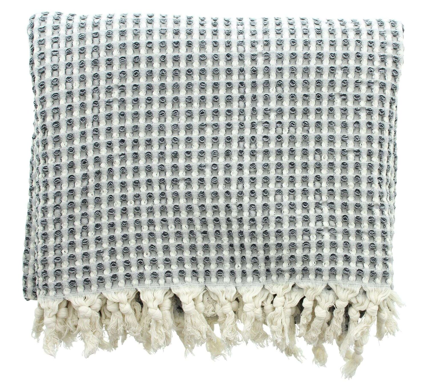 frank-flechtwaren-plaid-waffelpique-130x170-schwarz-creme image 5