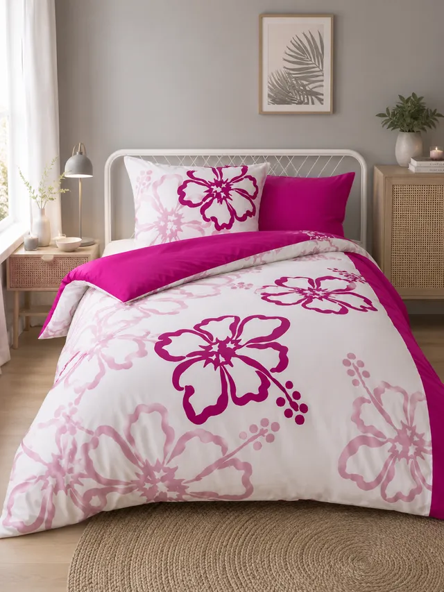nesbel-bettw-sche-135x200-pink-blumen-2-teilig image 1