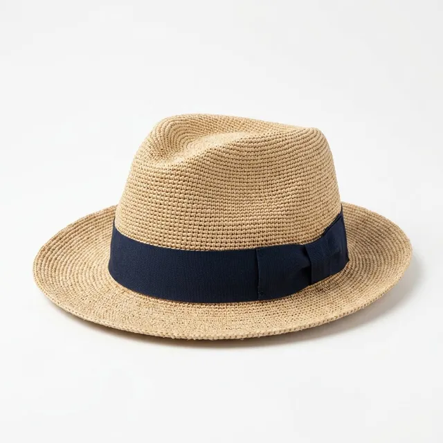 samis-traveller-raffia-travellerhut-natur-navy image 1