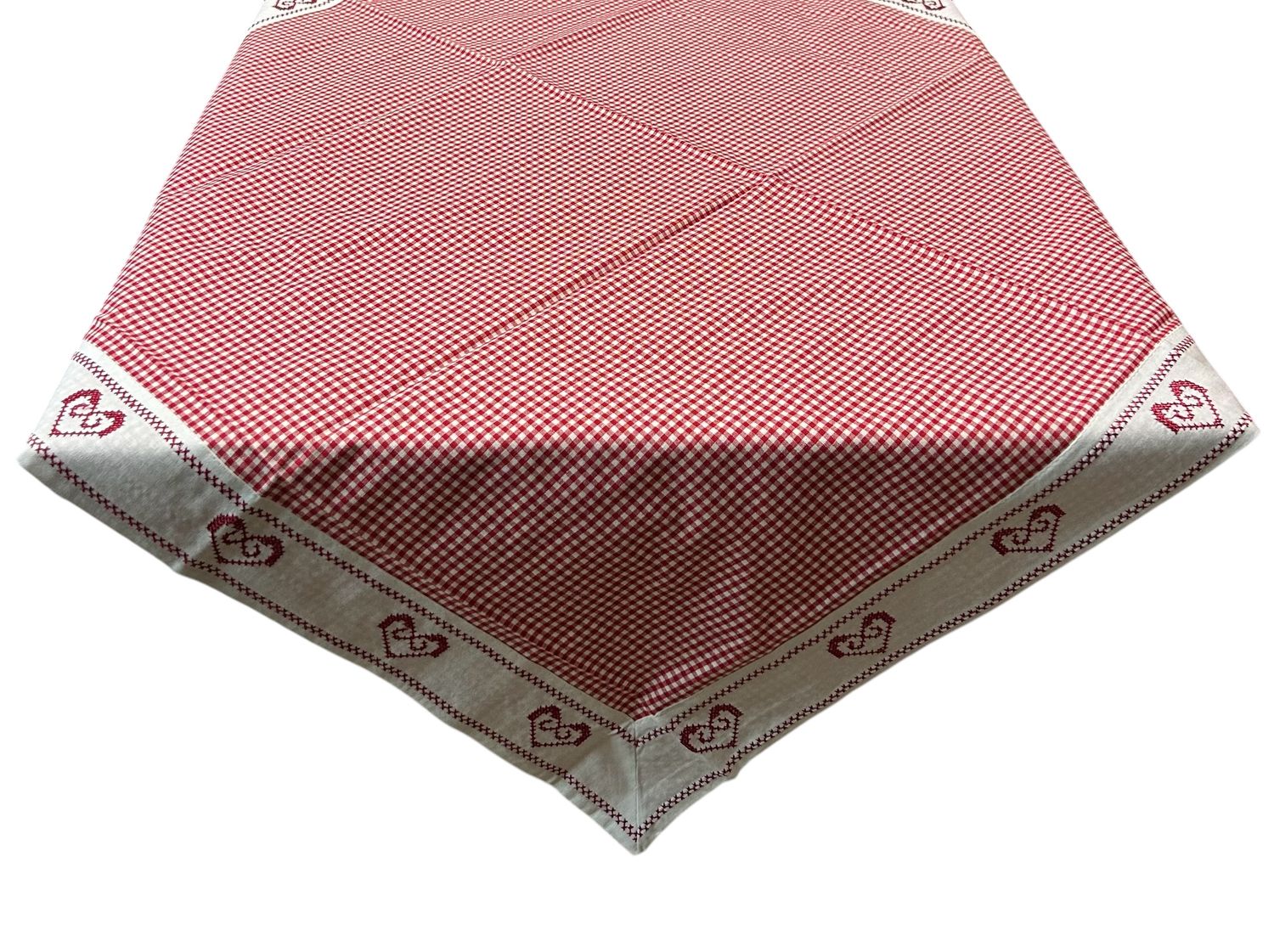 hossner-herzkaro-tischdecke-rot-85x85-mitteldecke image 1