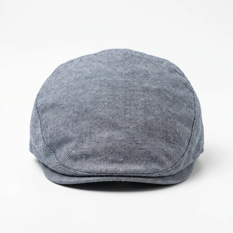 samis-flatcaps-flatcap-anthrazit-meliert-leinen-sommer image 1