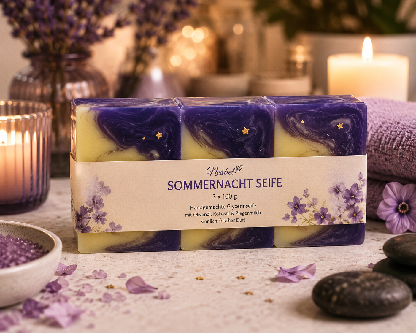nesbel-sommernacht-seife-3x100-g-glitter-ziegenmilch image 3