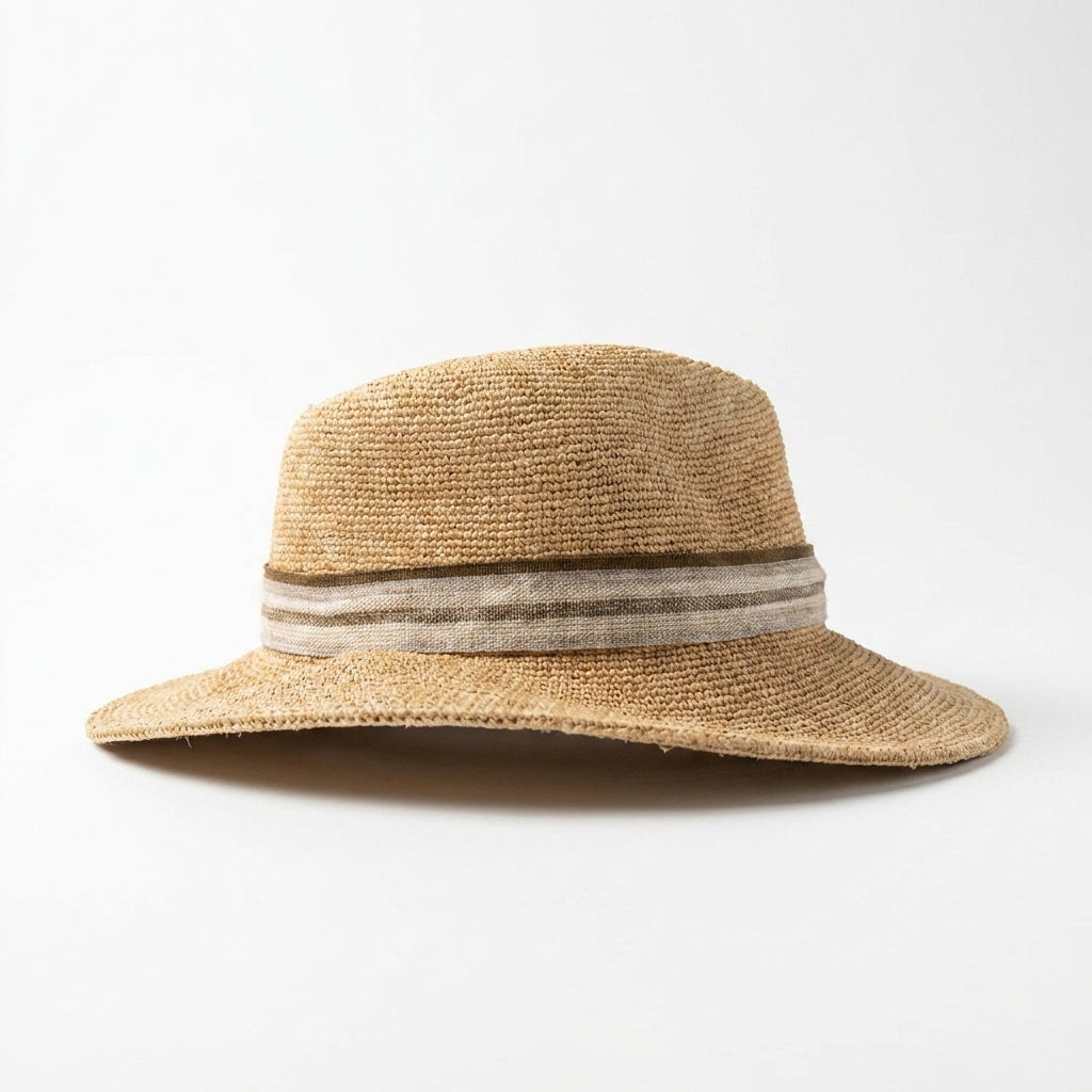 samis-traveller-raffia-strohhut-natur-band-oliv-rollbar image 4