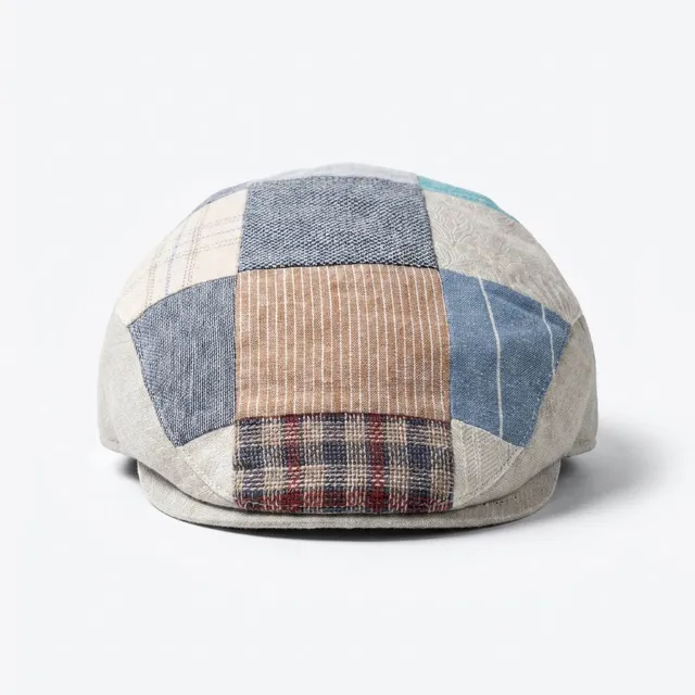 samis-flatcaps-flatcap-leinen-patchwork-m-sommer image 1