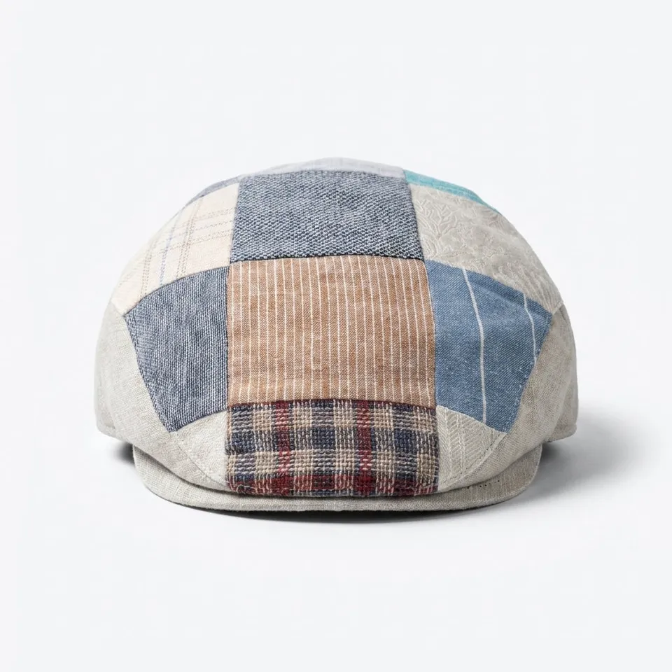 samis-flatcaps-flatcap-leinen-patchwork-m-sommer image 1