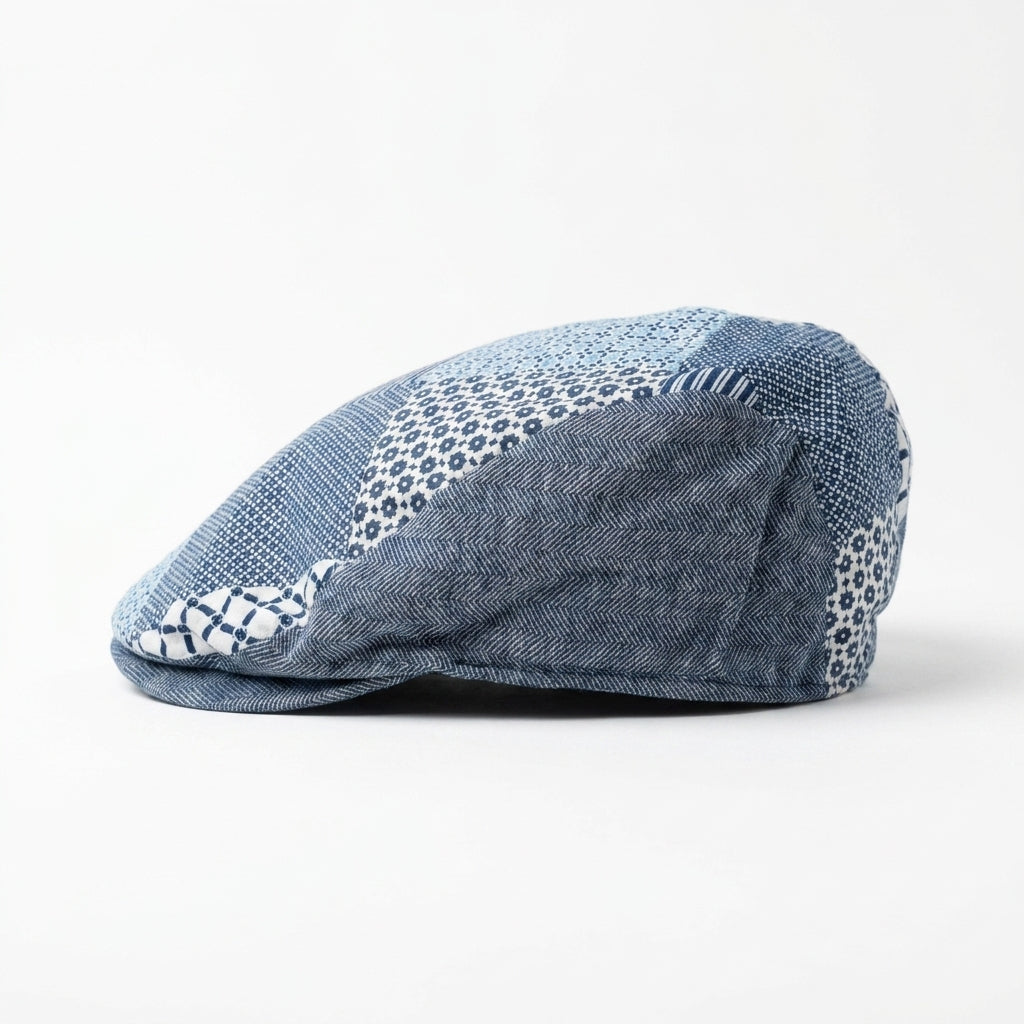 samis-flatcap-leinen-patchwork-sommer-anthrazit-meliert image 2