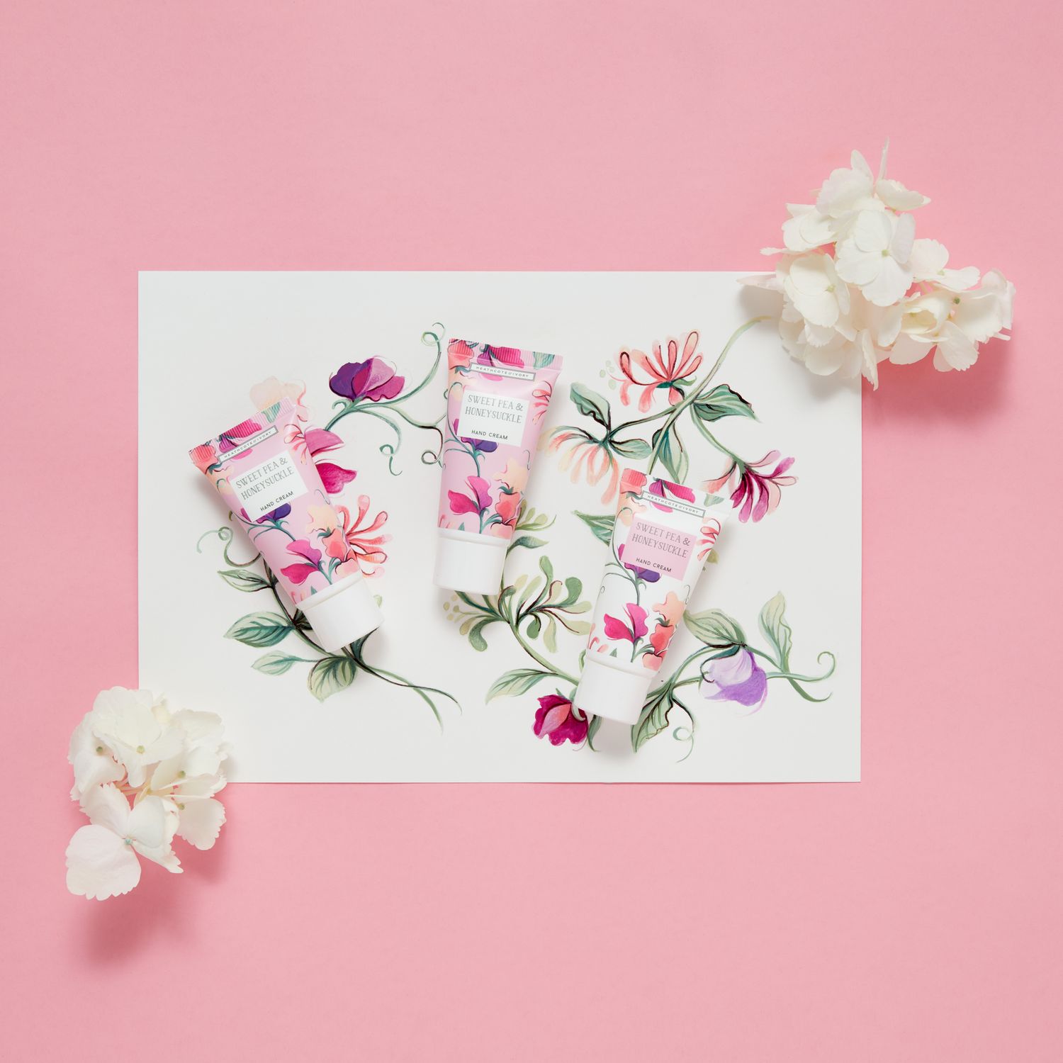 heathcote-ivory-sweet-pea-handcreme-trio-3x30-ml-blumig image 2