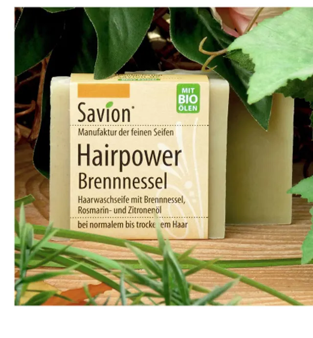 savion-brennnessel-haarseife-normales-haar-85g-hairpower image 1