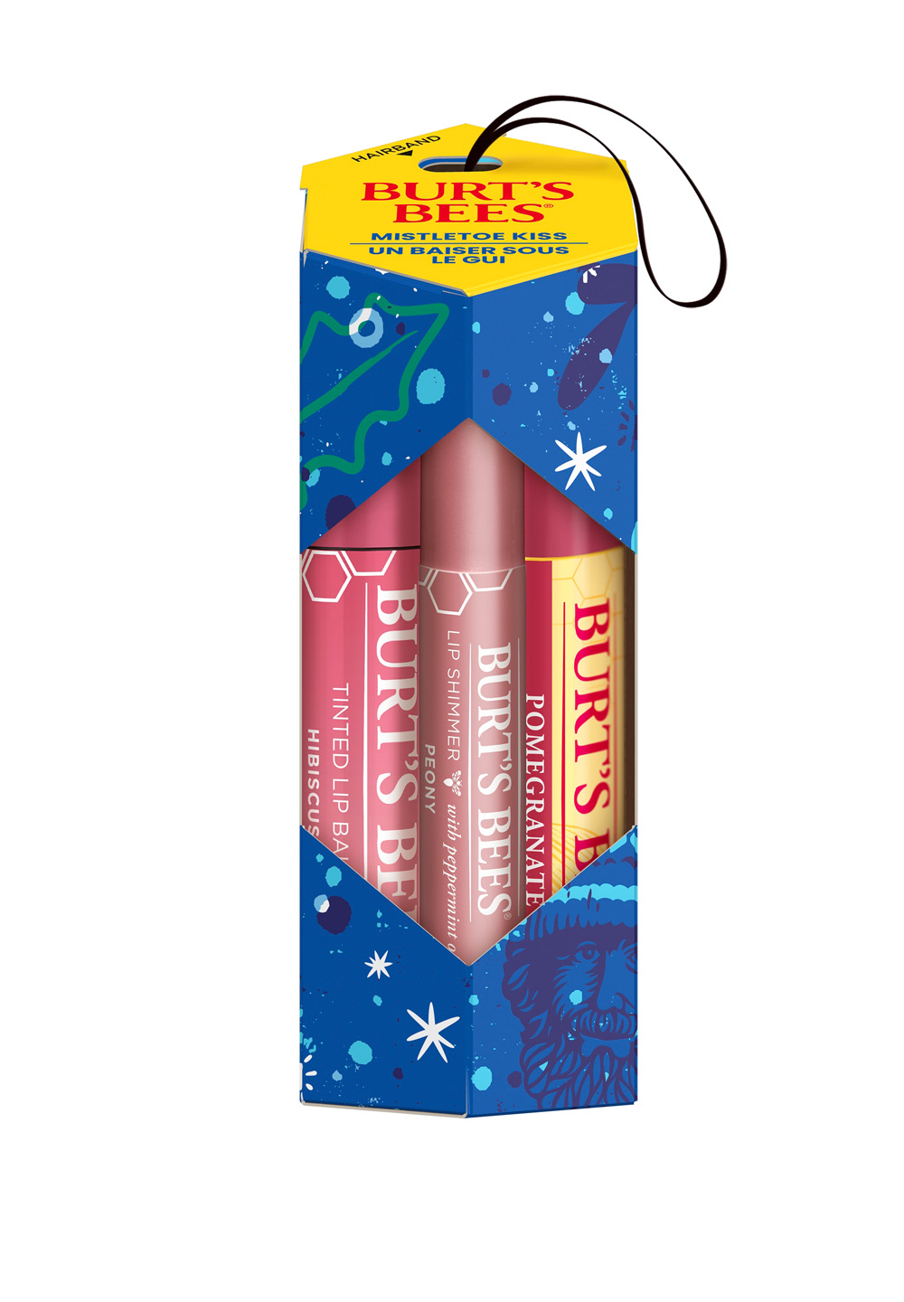 burt-s-bees-mistletoe-kiss-lip-balm-pink-3er-pack-schimmer image 1