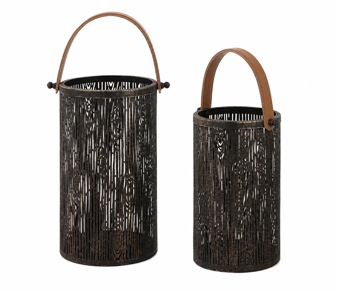 outdoor-laternen-2er-set-metall-mit-griff-windlichter image 1