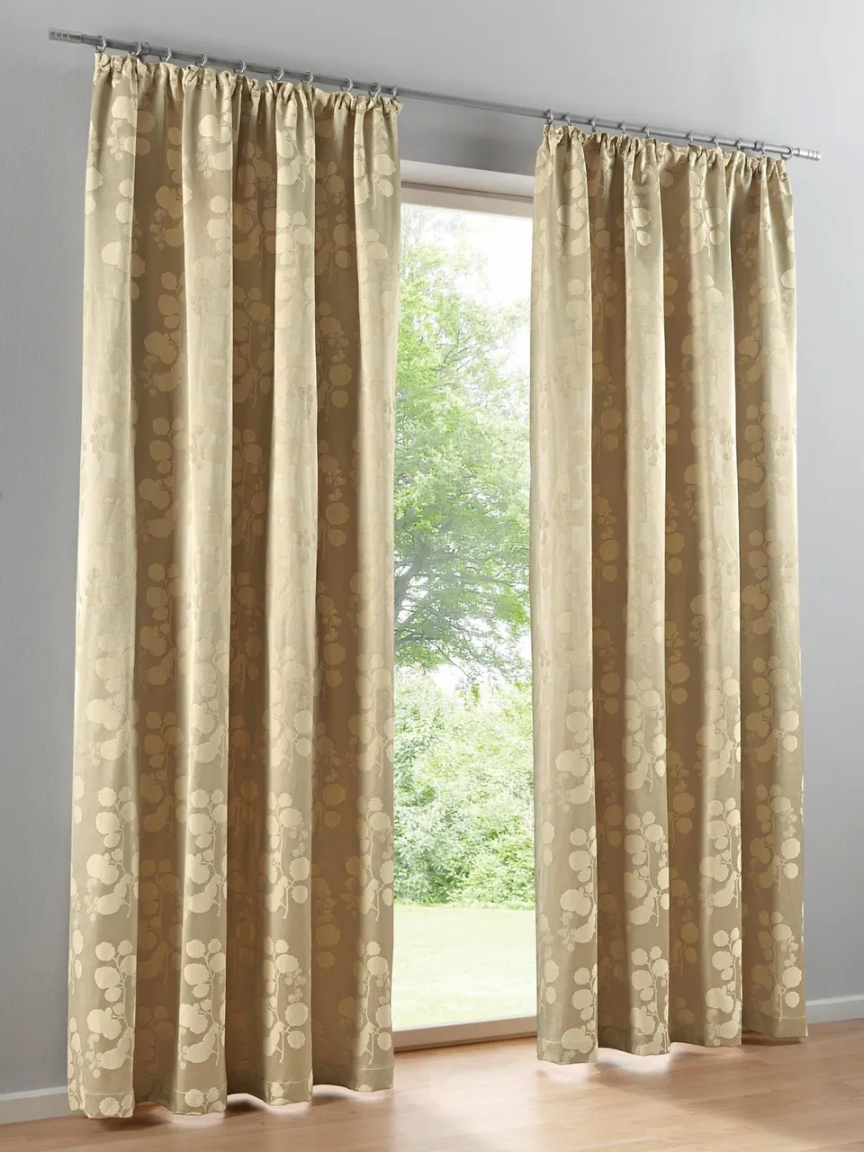 heine-home-dekoschal-jacquard-beige-225x140-cm-blickdicht image 1